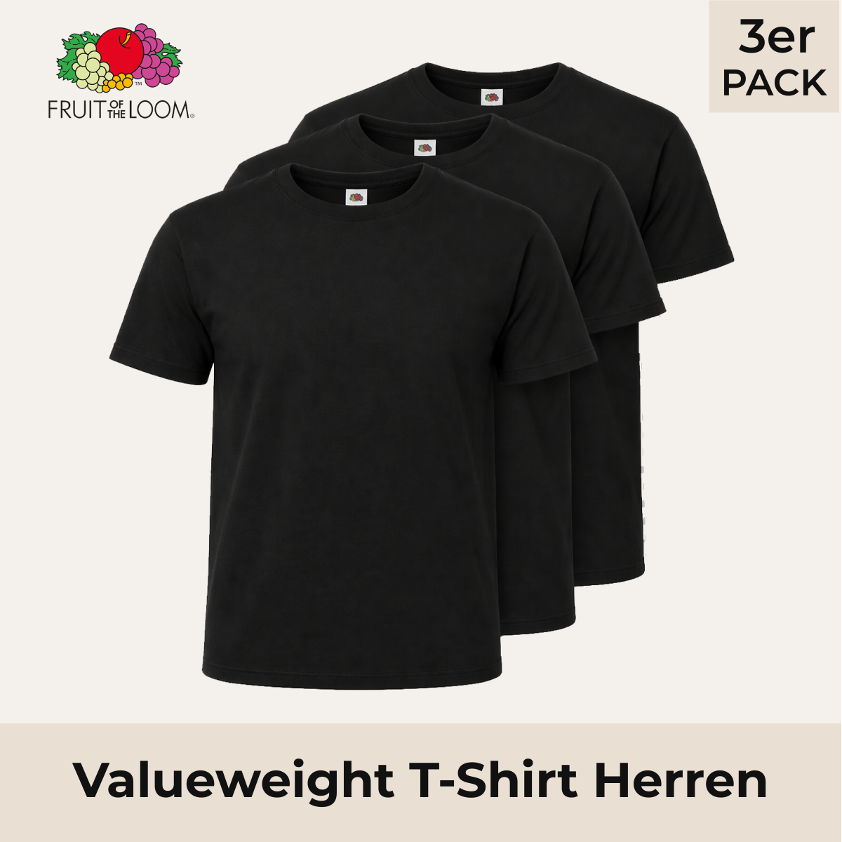 3er Pack Valueweight T-Shirt Herren