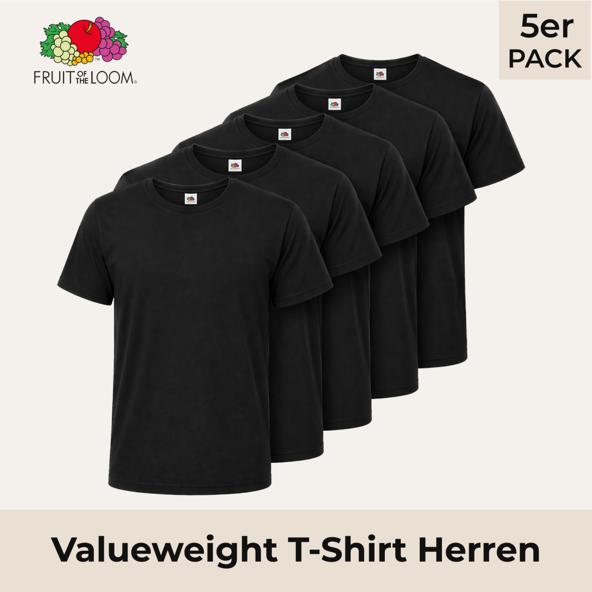 5er Pack Valueweight T-Shirt Herren