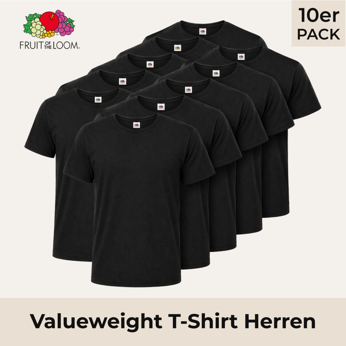 10er Pack Valueweight T-Shirt Herren